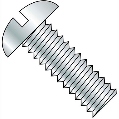 6-32X5 Slotted Round Machine Screw Fully Threaded Zinc, Pkg of 800