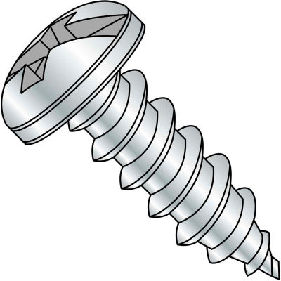 #8 x 3/8 Combination Pan Head Self Tapping Screw Type AB Fully Threaded Zinc Bake - Pkg of 10000
