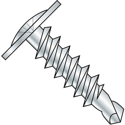 #8 x 1/2 Phillips Modified Truss Head Self Drilling Scew Full Thread Zinc Bake - Pkg of 5000