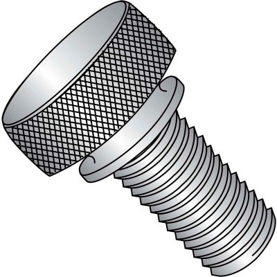 #8-32 x 1/2" Knurled Thumb Screw w/ Washer Face - FT - 18-8 Stainless Steel - Pkg of 100