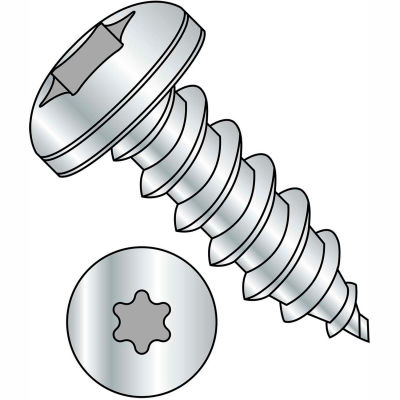 #8 x 3/4 6 Lobe Pan Self Tapping Screw - Type A Fully Threaded - Zinc Bake - Pkg of 8000