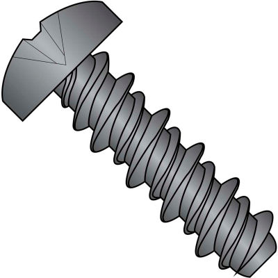 #8 x 3/4 #6HD Phillips Pan High Low Screw Fully Threaded Black Oxide - Pkg of 10000