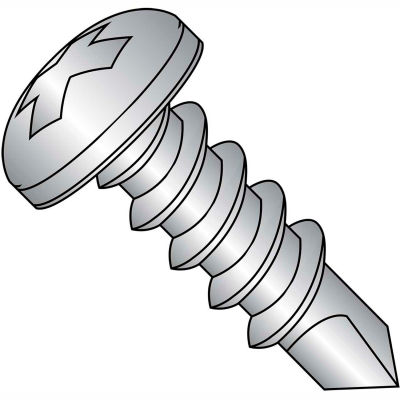 #8 x 3/4 Phillips Pan Full Thread Self Drilling Screw 410 Stainless Steel - Pkg of 5000