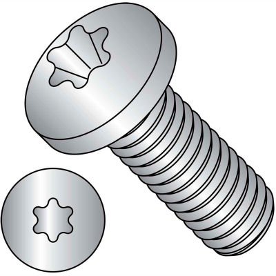 8-32X1 1/4 6 Lobe Pan Machine Screw Fully Threaded 18 8 Stainless Steel, Pkg of 2000