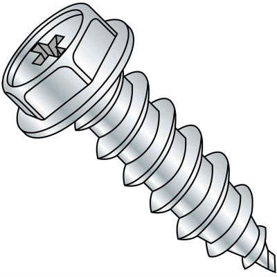 8-18X1 1/2 Phillips Indented Hex Washer Self Tapping Screw Type AB Fully Threaded Zinc Bake 3000 pcs