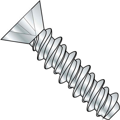 #8 x 1-1/2 Phillips Flat High Low Screw Fully Threaded Zinc Bake - Pkg of 3000
