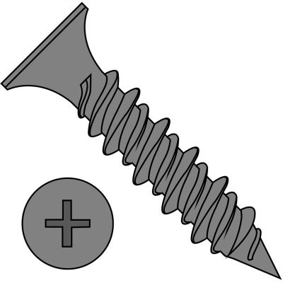 #8 x 1-5/8" High-Low Drywall Screw - Phillips Bugle Head - Black Phosphate - Pkg of 3500