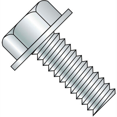 8-32X3  Unslotted Indented Hex Washer Head Machine Screw Fully Threaded Zinc, Pkg of 800