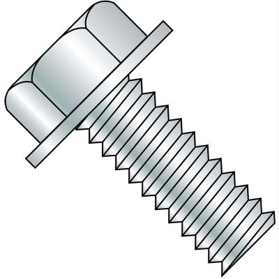 8-32X3 Unslotted Indented Hex Washer Head Machine Screw Fully Threaded Zinc, Pkg of 800