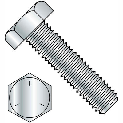 1-8X4 Hex Tap Bolt Grade 5 Fully Threaded Zinc (Pack of 5 Bolts)