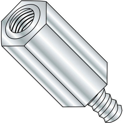4-40X1/2 Three Sixteenths Hex Male Female Standoff Aluminum, Pkg of 1000