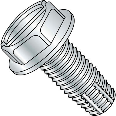 10-24X1/2 Slotted Indented Hex Washer Thread Cutting Screw Type F Fully Threaded Zinc And0 7000 pcs