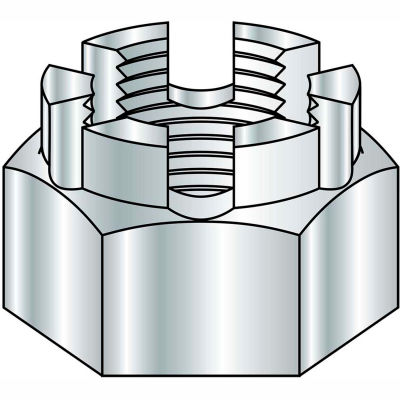 1-8 Castle Nut Zinc, Pkg of 50