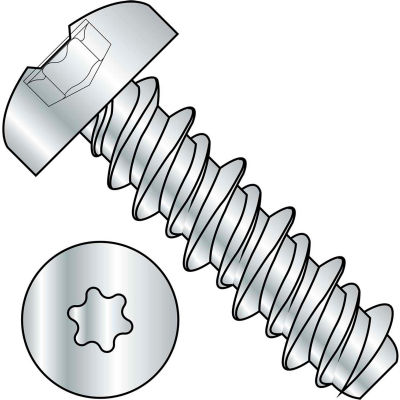 #10 x 3/4 #8HD Six Lobe Pan High Low Screw Fully Threaded Zinc Bake - Pkg of 5000