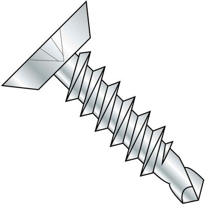 #10 x 1-1/2 Phillips Flat Undercut Full Thread Self Drilling Screw Zinc Bake - Pkg of 1000