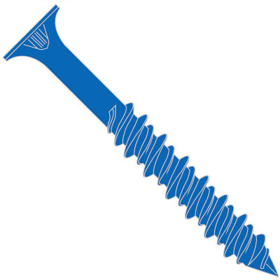 3/16 x 3-1/4 Phillips Flat Concrete Screw With Drill Bit Blue Perma Seal - Pkg of 100