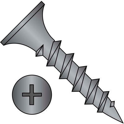 #10 x 6 Phillips Recess Bugle Head UNC Drywall Screw Black Phosphate Particle Board - Pkg of 500