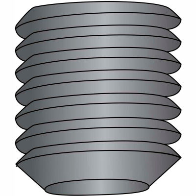 10-32X3/16 Coarse Thread Socket Set Screw Flat Point Plain, Pkg of 100