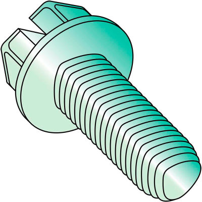 10-32X3/8 Slot IndHexWash Taptite Alternative Thread Roll Screw Fully Thrd Zc GreenBakeWax 8000 pcs