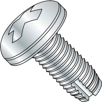 10-32X1/2 Phillips Pan Thread Cutting Screw Type 1 Fully Threaded Zinc, Pkg of 8000