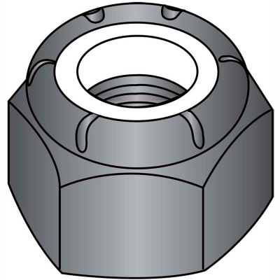 10-32 Nylon Insert Hex Lock Nut Black Zinc, Pkg of 2000