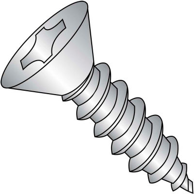 #12 x 1-1/4 Phillips Flat Self Tapping Screw Type A Full Thread 18-8 Stainless Steel - Pkg of 1000