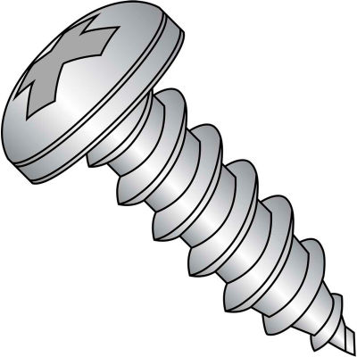 #12 x 1-1/4 Phillips Pan Self Tapping Screw Type A Full Thread 18-8 Stainless Steel - Pkg of 1000