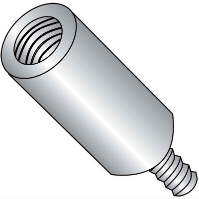 8-32 x 3/8 One Quarter Round Male Female Standoff - Brass Nickel - Pkg of 500