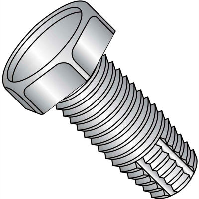 1/4-20 x 3/4 Unslotted Indent Hex Thread Cutting Screw - Type F Ful Thread 18-8 SS - Pkg of 1000