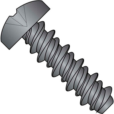 #14 x 3/4 Phillips Pan High Low Screw Fully Threaded Black Oxide - Pkg of 3000