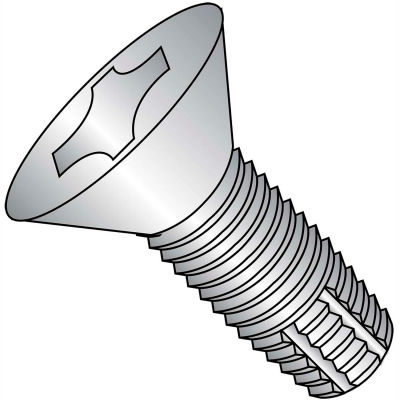 1/4-20X1 1/4 Phillips Flat Thread Cutting Screw Type F Full Thrd 18 8 Stainless Steel, Pkg of 2000