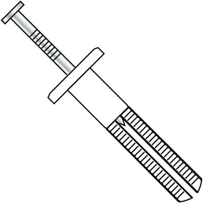 1/4x2 Round Head Nail In Anchor Nylon, Pkg of 100
