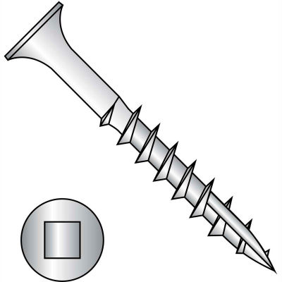 #14 x 6 Bugle Square Drive Course Thread Type 17 Point Deck Screw 18-8 Stainless Steel - Pkg of 100