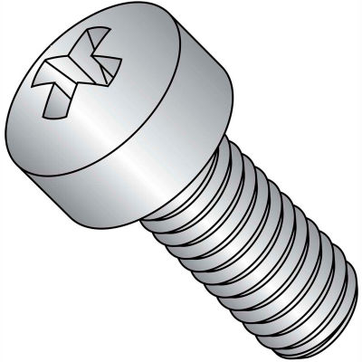 1/4-28X1/2 Phillips Fillister Machine Screw Fully Threaded 18 8 Stainless Steel, Pkg of 1500
