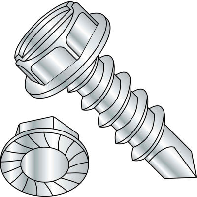 5/16-12X1 A/F.428-.437 HD Hgt.172-.190 Slot Indhxwash Serrate Self Drill Full Thread Zinc 1000 pcs