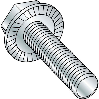 5/16-18X2 Serrated Hex Flanged Washer indented U/C Full Thread Scr Case Hard Zinc Bake, Pkg of 750