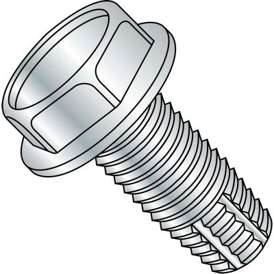 3/8-16X3/4 Unslotted Indented Hex Washer Thread Cutting Screw Type F Fully Threaded Zinc An 1000 pcs