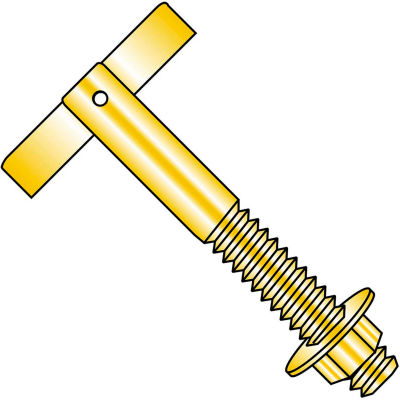 3/8x3 1/4 T Anchor Zinc Yellow, Pkg of 50