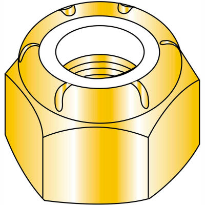 3/8-16  Nylon Insert Hex Lock Nut Zinc Yellow, Pkg of 1000