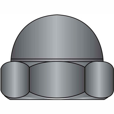 1/2-13 Two Piece Low Crown Cap Nut Black Oxide, Pkg of 250