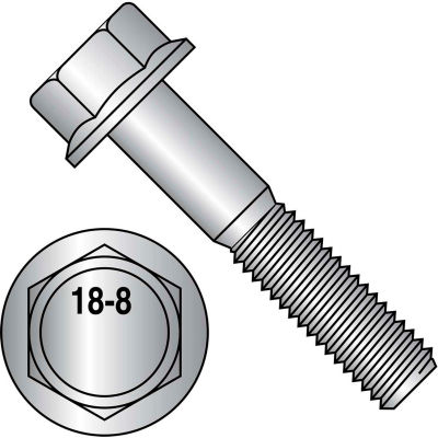5/8-11X1 1/4 Hex Head Flange Frame Bolt IFI-111 2002 18 8 Stainless Steel, Pkg of 50