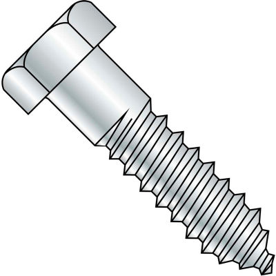 3/4X6 Hex Lag Screw Zinc Gimlet Point, Pkg of 25