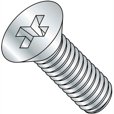 M3-0.5X30 Din 965 Metric Phillips Flat Machine Screw Zinc, Pkg of 2000