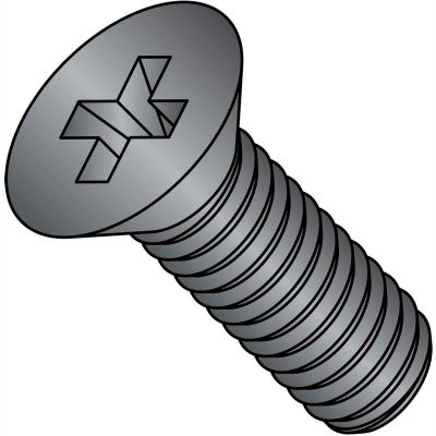 M3-0.5X8 Din 965 Metric Phillips Flat Machine Scr 18 8 Stainless Steel Black Ox Oil 18-8,4000 pcs