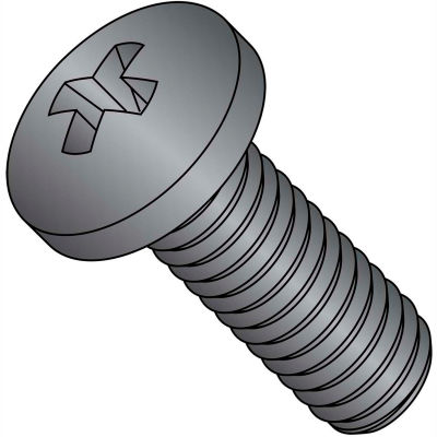 M3X8 Din 7985 A Metric Phillips Pan Machine Screw 18-8 Stainless Steel Black Oxide, Pkg of 4000