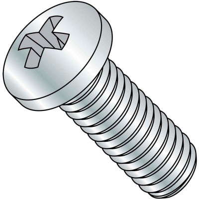 M6X8 JISB 1111 Class 4.8 Metric Phillips Pan Machine Screw Full Thread Zinc, Pkg of 1200