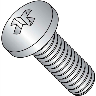 2-56 x 1/8 MS51957, NAS-1635 Phillips Pan Machine Screw Coarse - Full Thread - S/S - Pkg of 4000