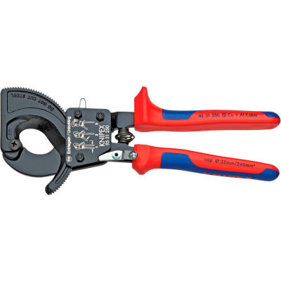 KNIPEX® 95 31 250 SBA Cable Cutters-Ratcheting Type-Comfort Grip 10" OAL