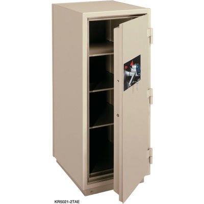 FireKing 2 Hr Fire Resistant Safe KR5021-2TAE 25-1/2 x 28-7/8 x 60-1/2 Electronic & Key Lock Taupe