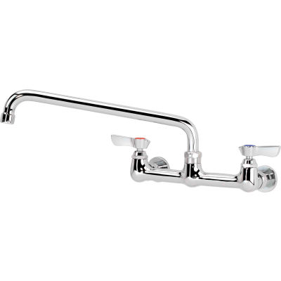 Krowne 12-816L - Silver Series 8" Center Wall Mount Faucet, 16" Spout